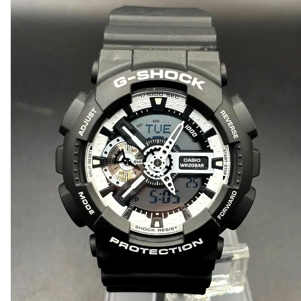 Casio G-Shock GA-110BW-1A Black White Analog Digital 200M Watch NWOT